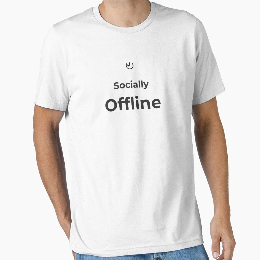 Socially Offline Funny Introvert Shirt – Relatable Minimal Text Design by mostly_offline Hoodie, Sweatshirt (Image 1)