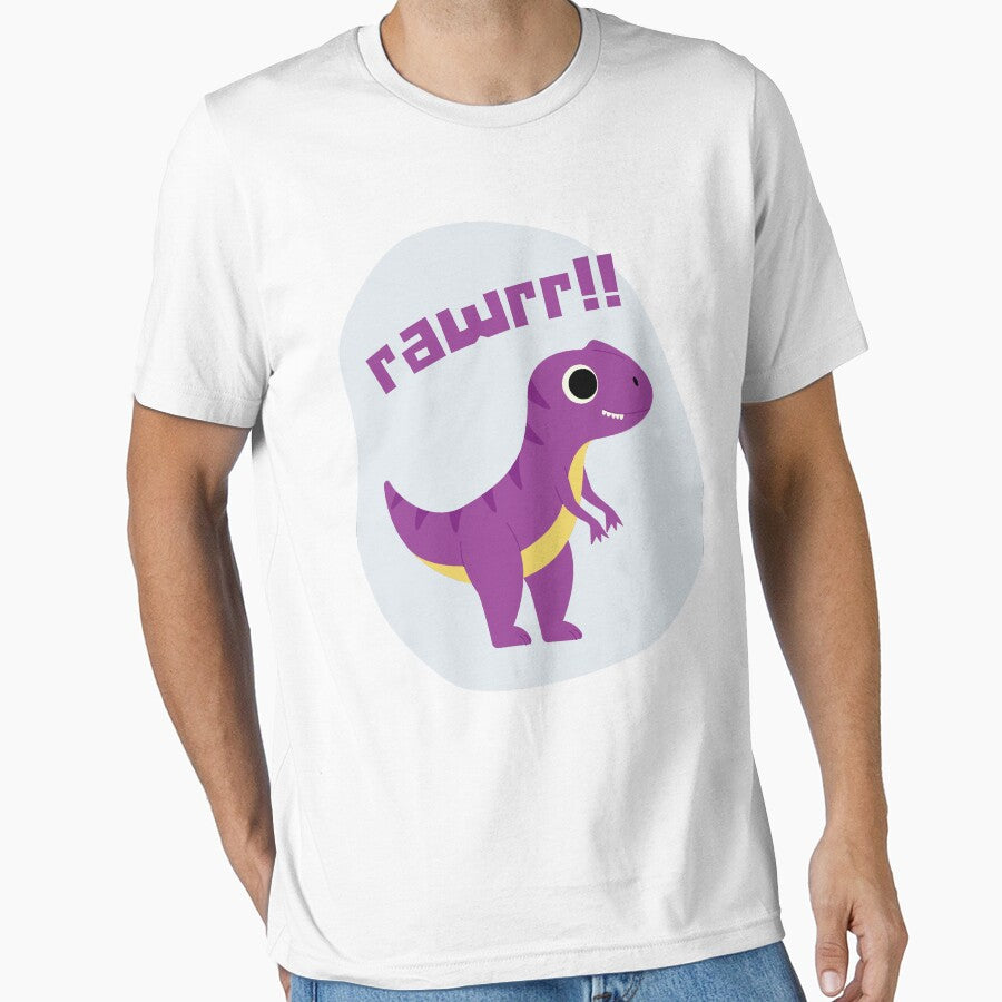 Cute Purple Dinosaur Cartoon Kawaii Rawr Sharp Teeth Funny by hiunlimit T-Shirts, Hoodie, Sweatshirt (Image 1)