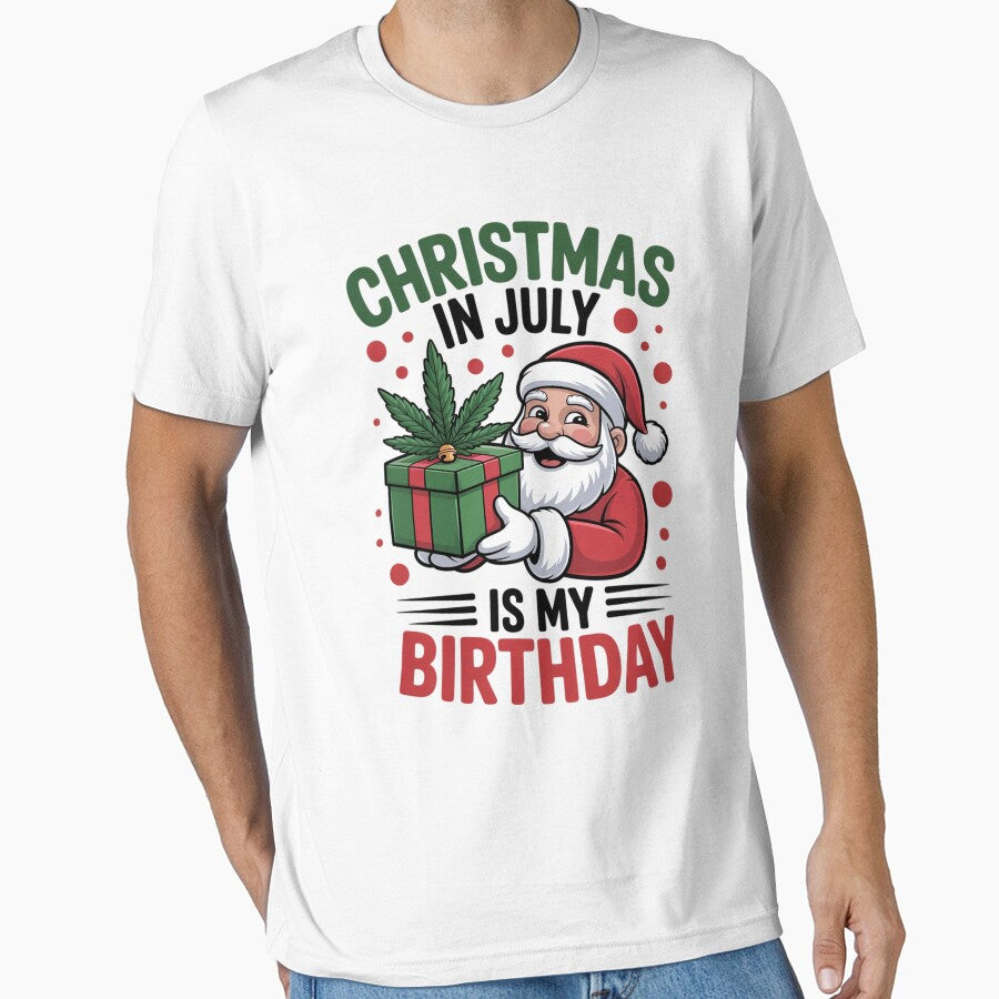 Christmas In July is my Birthday Santa Summer Holiday by ControlCenter T-Shirts, Hoodie, Sweatshirt (Image 1)