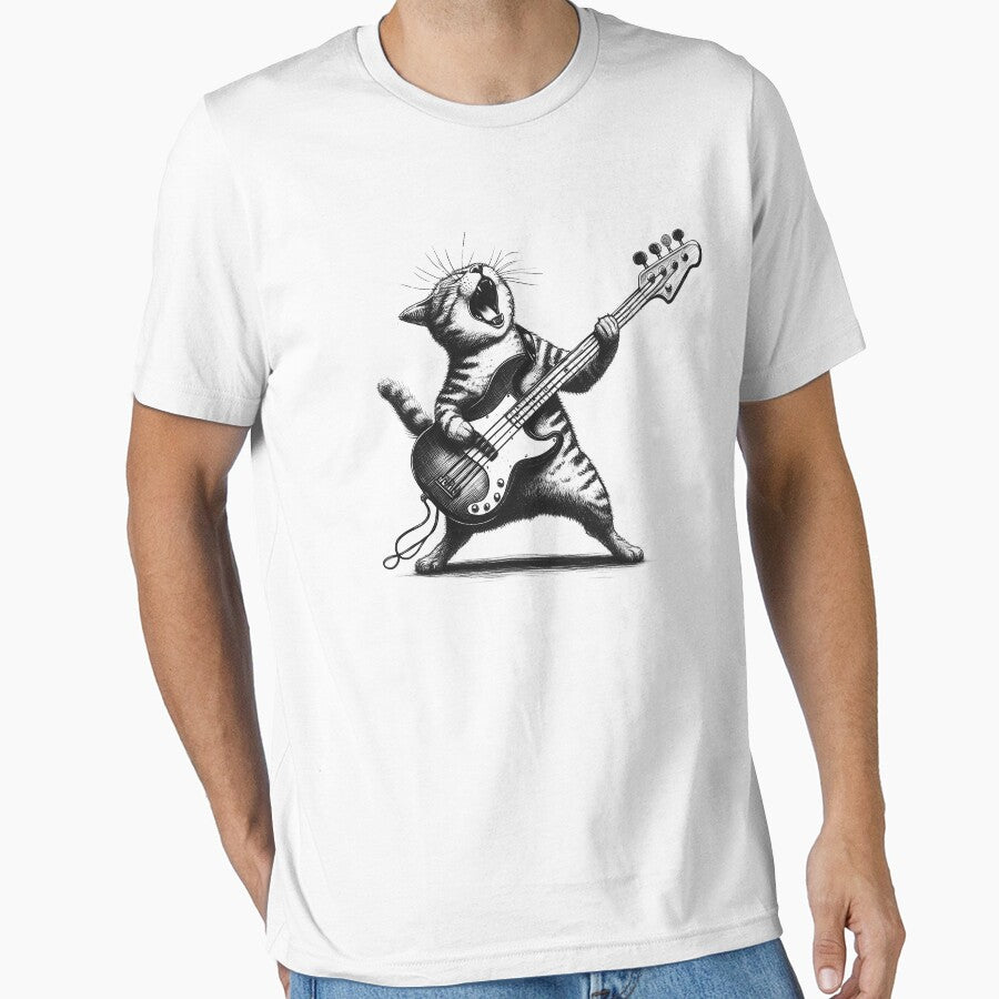 Cat Playing Bass Guitar Lover Cat Bassist Kimberley King Art King Art T-Shirts, Hoodie, Sweatshirt
