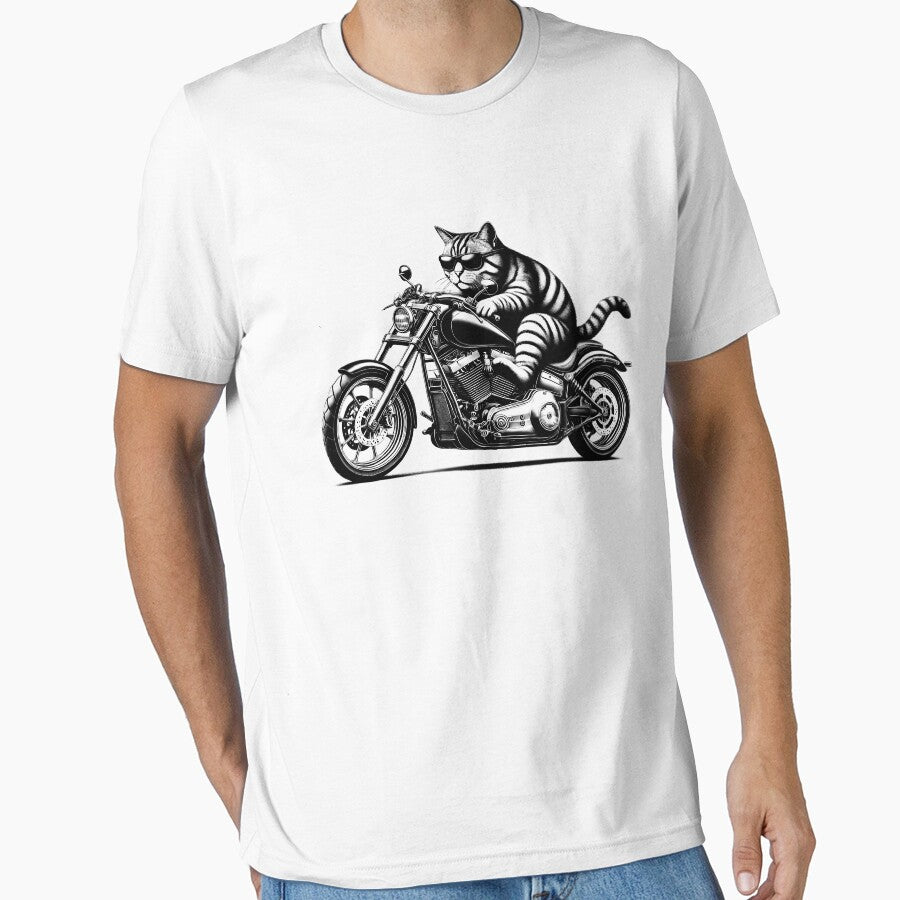 Cool Cat Riding a Motorcycle Biker Kitten Lover by Kimberley King Art  King Art T-Shirts, Hoodie, Sweatshirt (Image 1)