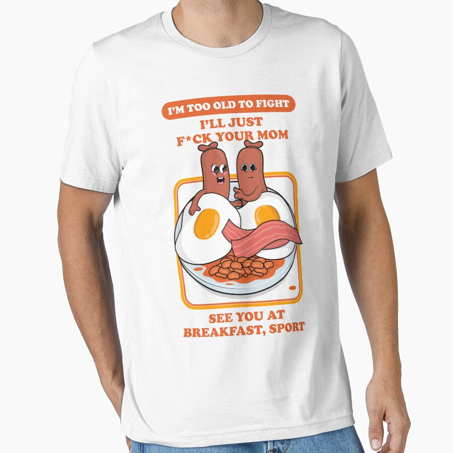 Offensive rude breakfast joke – “see you at breakfast, sport” dark humor design (U.S. Spelling on light colors) by messy-nessie