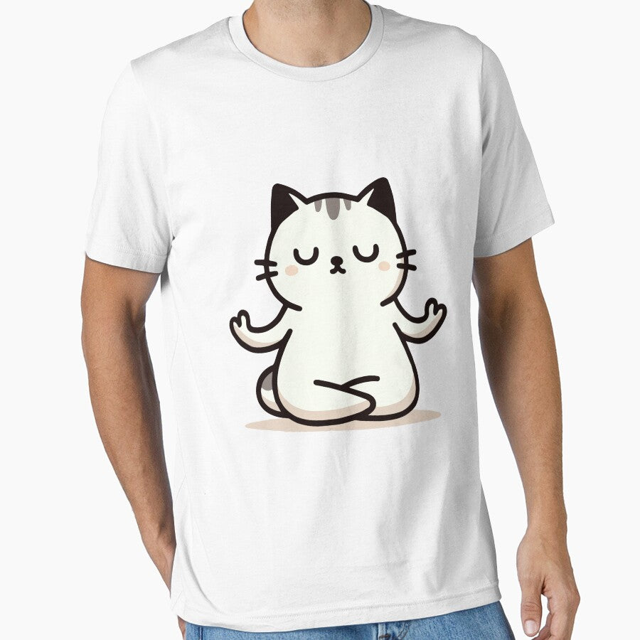 Zen Cat – Meditating Cartoon Kitty Tee for Calm Moms by denissmartin2020 . Hoodie, Sweatshirt | BlankRebels.com (Image 1)