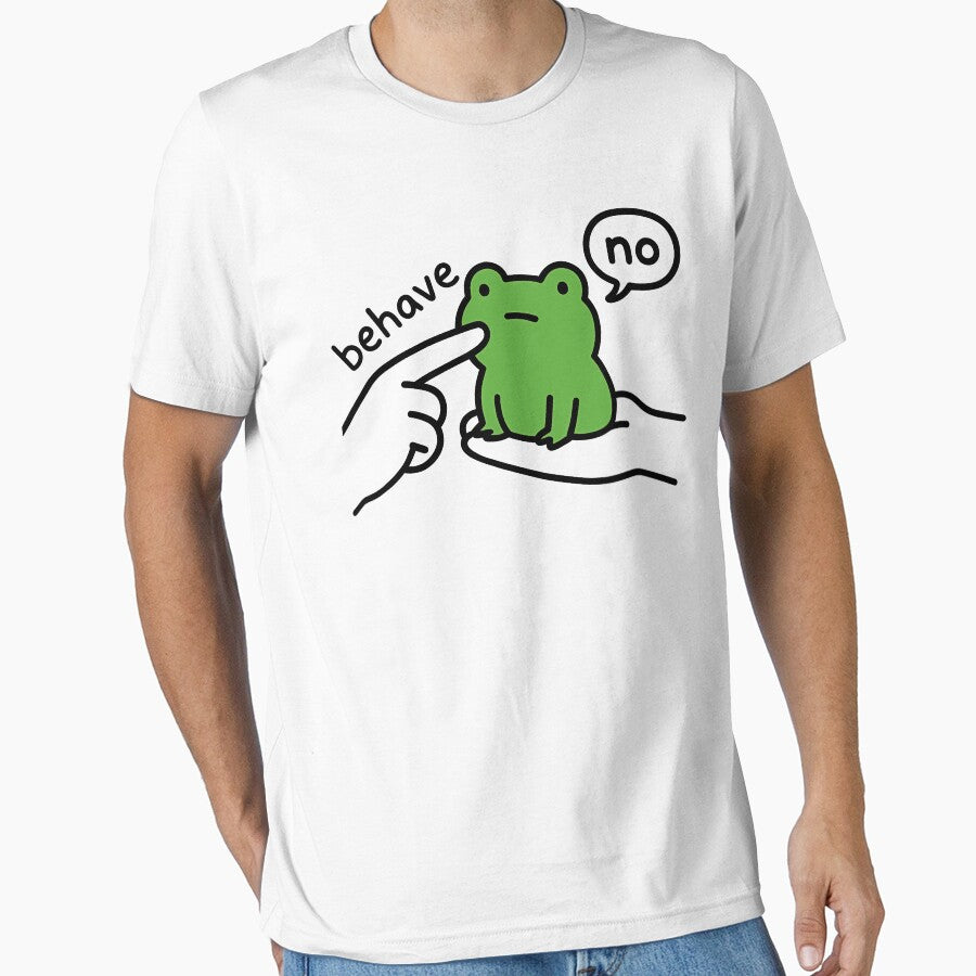 Dishonest Frog Funny Frog Meme Behave No Cartoon Design by gear-posters T-Shirts, Hoodie, Sweatshirt (Image 1)