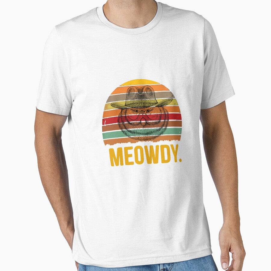Retro Mewdy Cat, Cowboy Cat, Cowboy, Funny Fat Cat, Cat Lover, Cat Mom, Cowboy Lovers, by Craig Hall T-Shirts,... (Image 1)