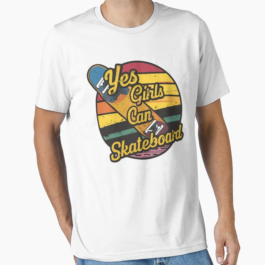 Yes Girls Can Skateboard, Skateboarder Skater Girl, Cool Skate Boarding Sport Fans Gift, Skateboarder Tricks... (Image 1)