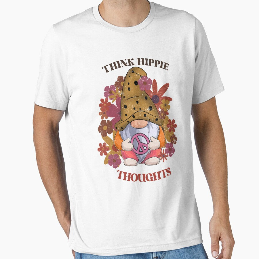 Think Hippie Thoughts Funny Gnome Hippy by DNW-art T-Shirts, Hoodie, Sweatshirt | BlankRebels.com (Image 1)