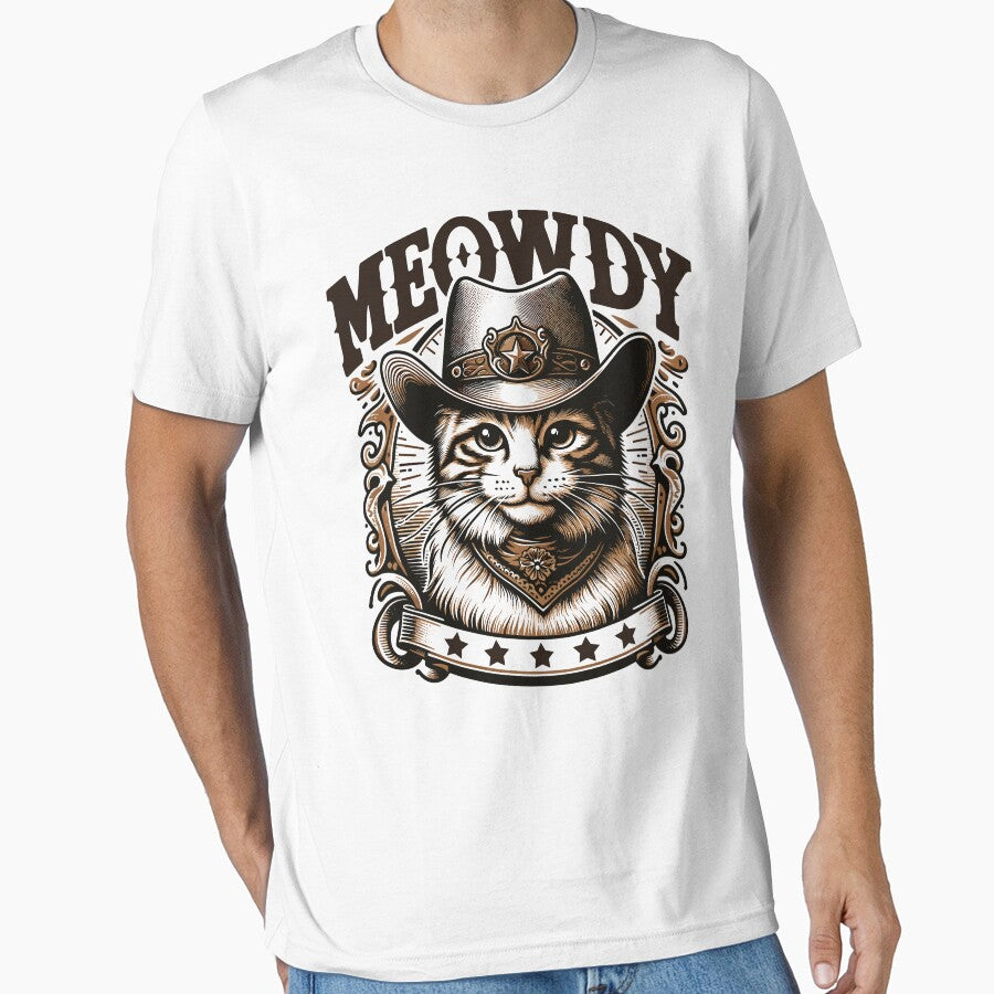 Funny Cat Cowboy Meowdy Western Cat Pun by MintedFresh T-Shirts, Hoodie, Sweatshirt | BlankRebels.com (Image 1)