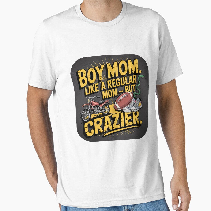 Boy Mom Like a Regular Mom but Crazier – Funny Motherhood Shirt by ChrisTees5 Hoodie, Sweatshirt | BlankRebels.com (Image 1)