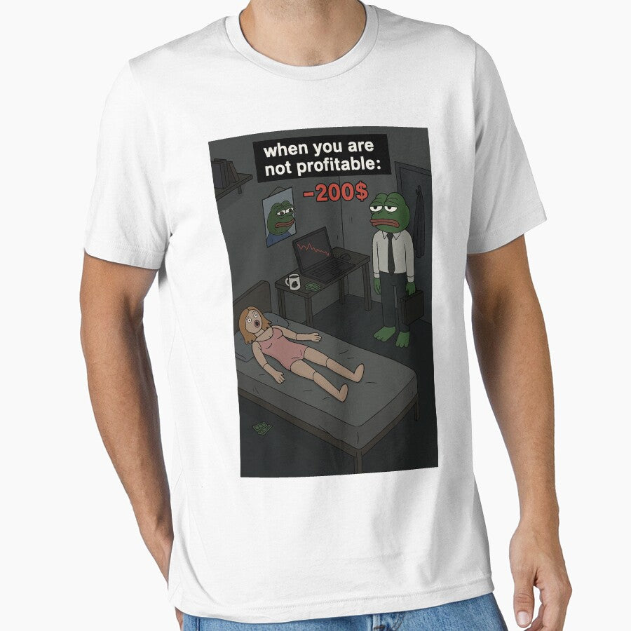 When You Are Not Profitable – Degen Meme Comic by Aecplaza T-Shirts, Hoodie, Sweatshirt | BlankRebels.com (Image 1)