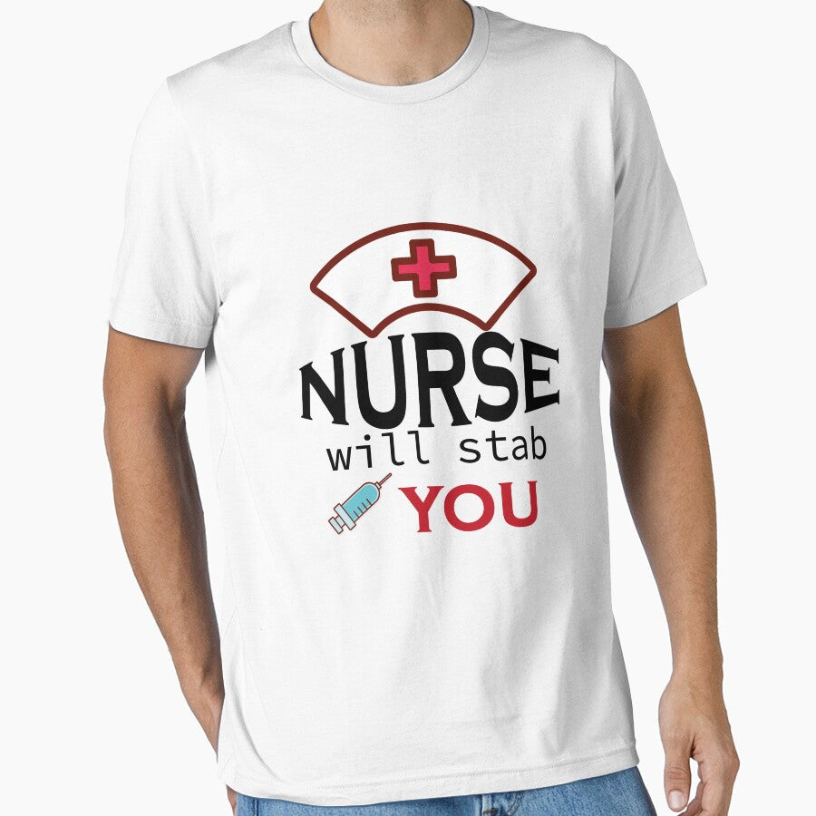 NURSE will stab you, best nurse, shirts for nurse, nurse quotes, nurses gift by Castore design Hoodie, Sweatshirt (Image 1)