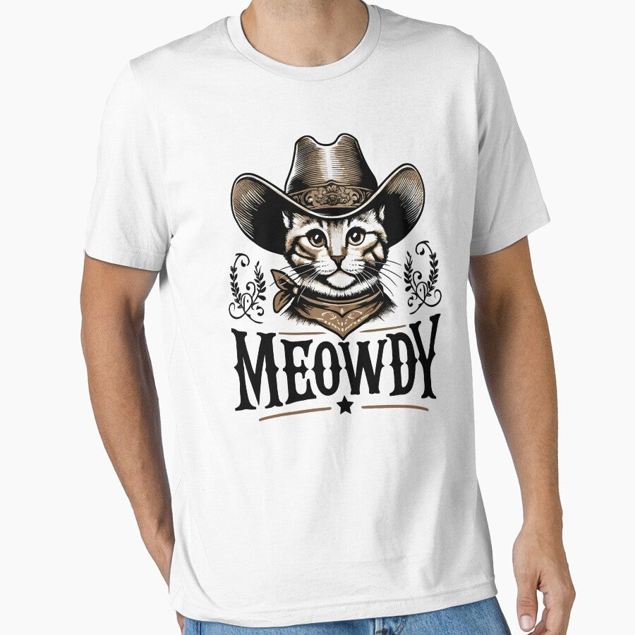 Meowdy Funny Cat Cowboy Hat Vintage Western by MintedFresh T-Shirts, Hoodie, Sweatshirt | BlankRebels.com (Image 1)