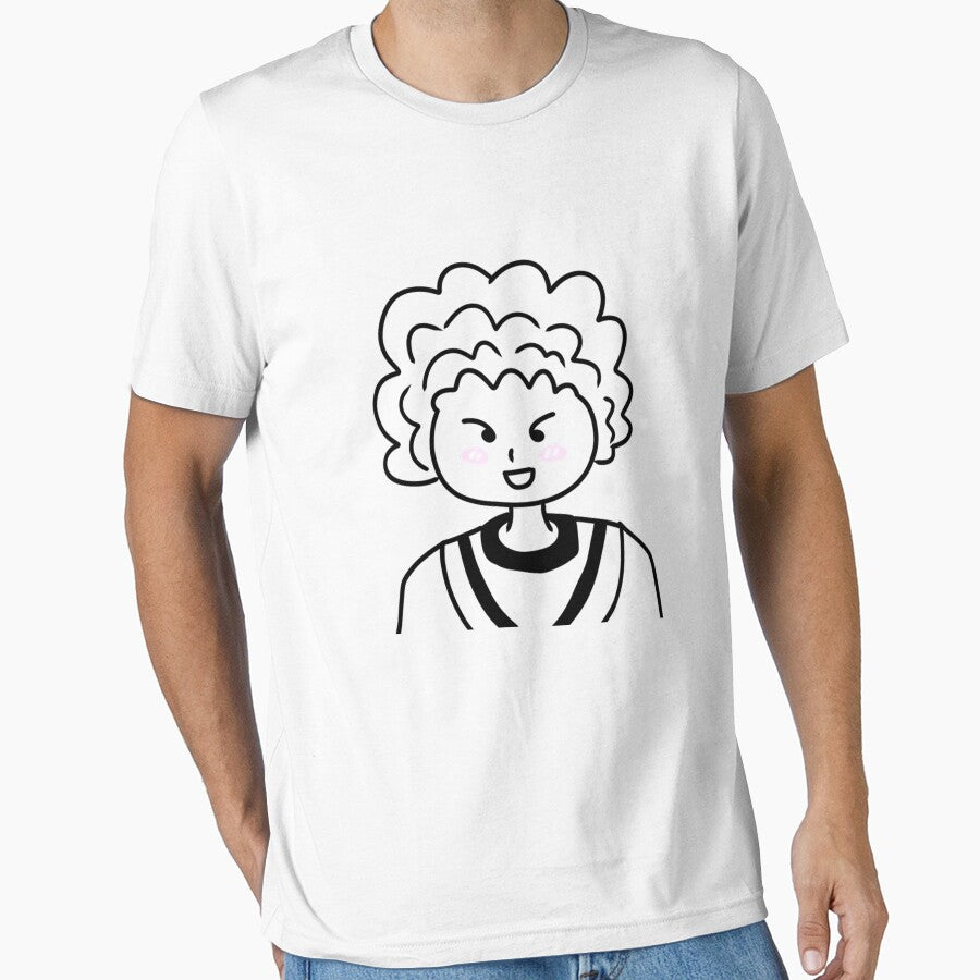 Curly Hair Doodle Portrait by MindOfPainArt T-Shirts, Hoodie, Sweatshirt | BlankRebels.com (Image 1)
