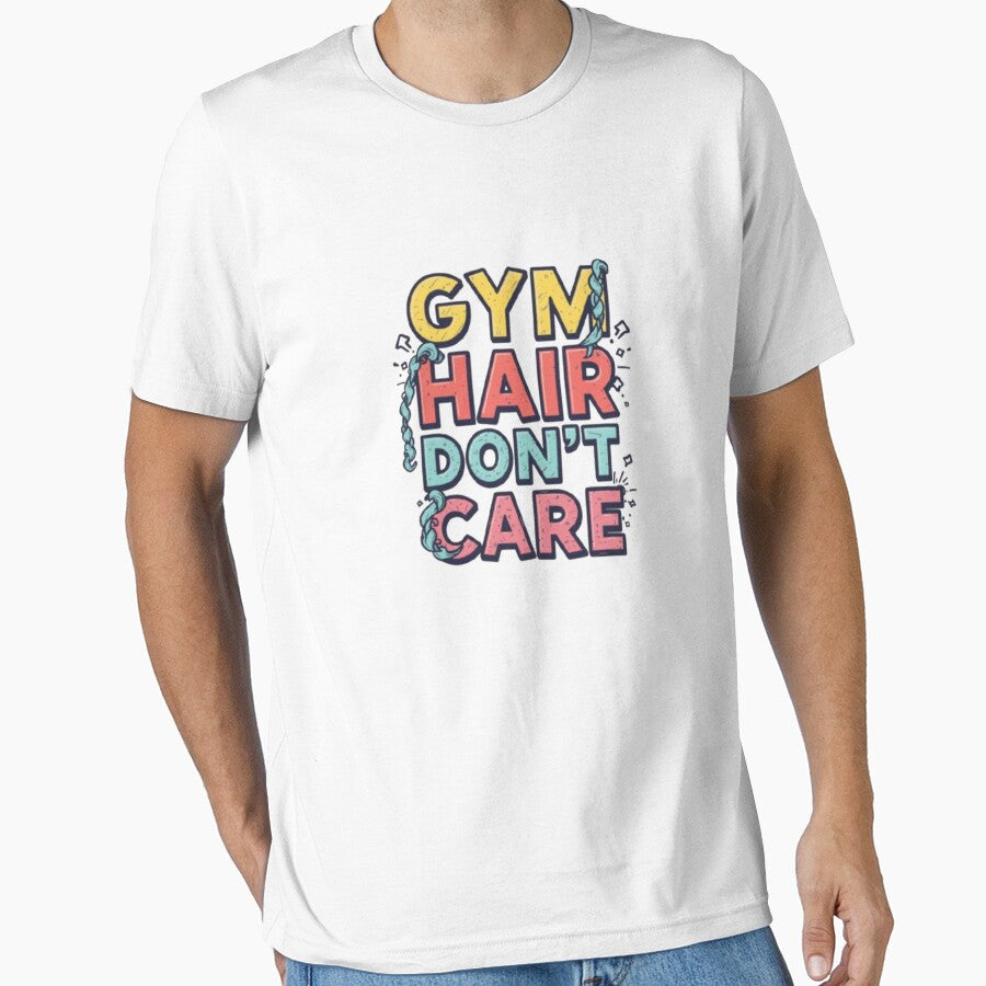 Gym Hair Don’t Care – Funny Workout & Fitness Motivation T-Shirt by rsuniquestyle Hoodie, Sweatshirt (Image 1)