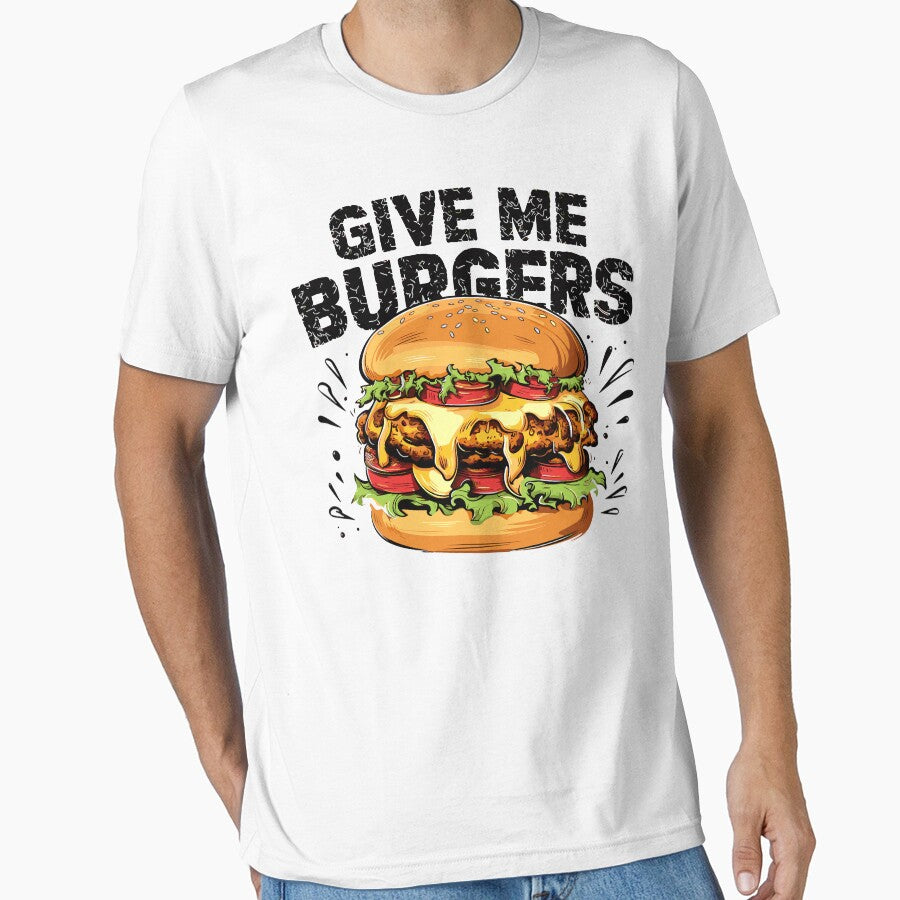 "Give Me Burgers" Bold Comic Style Graphic - Perfect for Burger Lovers! by BNCH44 T-Shirts, Hoodie, Sweatshirt (Image 1)