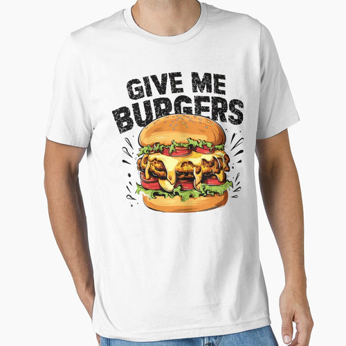"Give Me Burgers" Bold Comic Style Graphic - Perfect for Burger Lovers! by BNCH44 T-Shirts, Hoodie, Sweatshirt (Image 1)