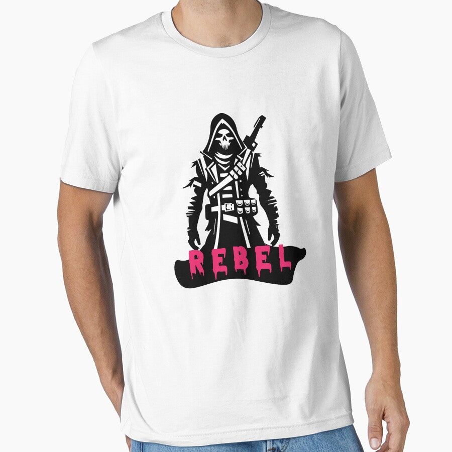 Rebel Skull Warrior Hoodie - Black & White Silhouette T-Shirt Design by KARTICK DUTTA Sweatshirt | BlankRebels.com (Image 1)