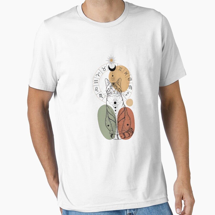 Boho Zodiac Guardian Cat – Celestial Astrology Art by Pluto ⭐️ T-Shirts, Hoodie, Sweatshirt | BlankRebels.com (Image 1)