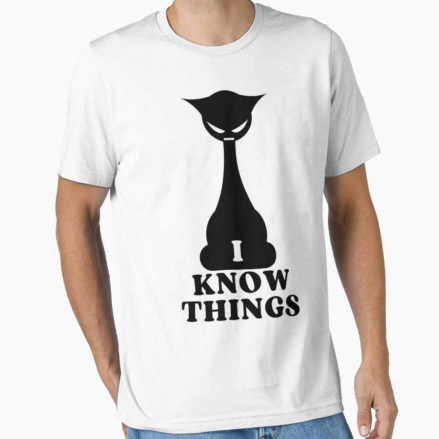I KNOW THINGS ANGRY CAT SILHOUETTE Funny Cat Pictures Captions Cat Sayings T-Shirts, Hoodie, Sweatshirt