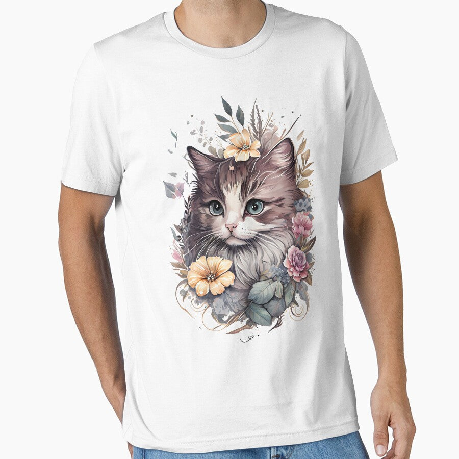 Floral Cat by DianaaBoutique T-Shirts, Hoodie, Sweatshirt | BlankRebels.com (Image 1)