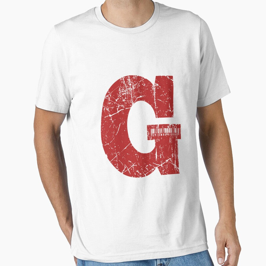 Red Grunge Monogram Letter "G" I Am Unique by SunnyStreet T-Shirts, Hoodie, Sweatshirt | BlankRebels.com (Image 1)