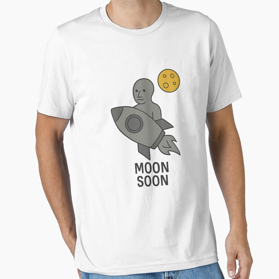 Moon Soon – NPC Crypto Meme Design by NPCDegen T-Shirts, Hoodie, Sweatshirt | BlankRebels.com (Image 1)