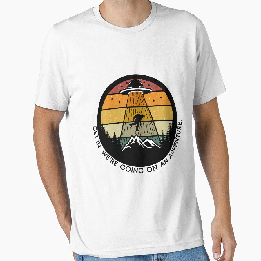 Vintage UFO abducting Bigfoot, Adventure by Truepinedesign T-Shirts, Hoodie, Sweatshirt | BlankRebels.com (Image 1)