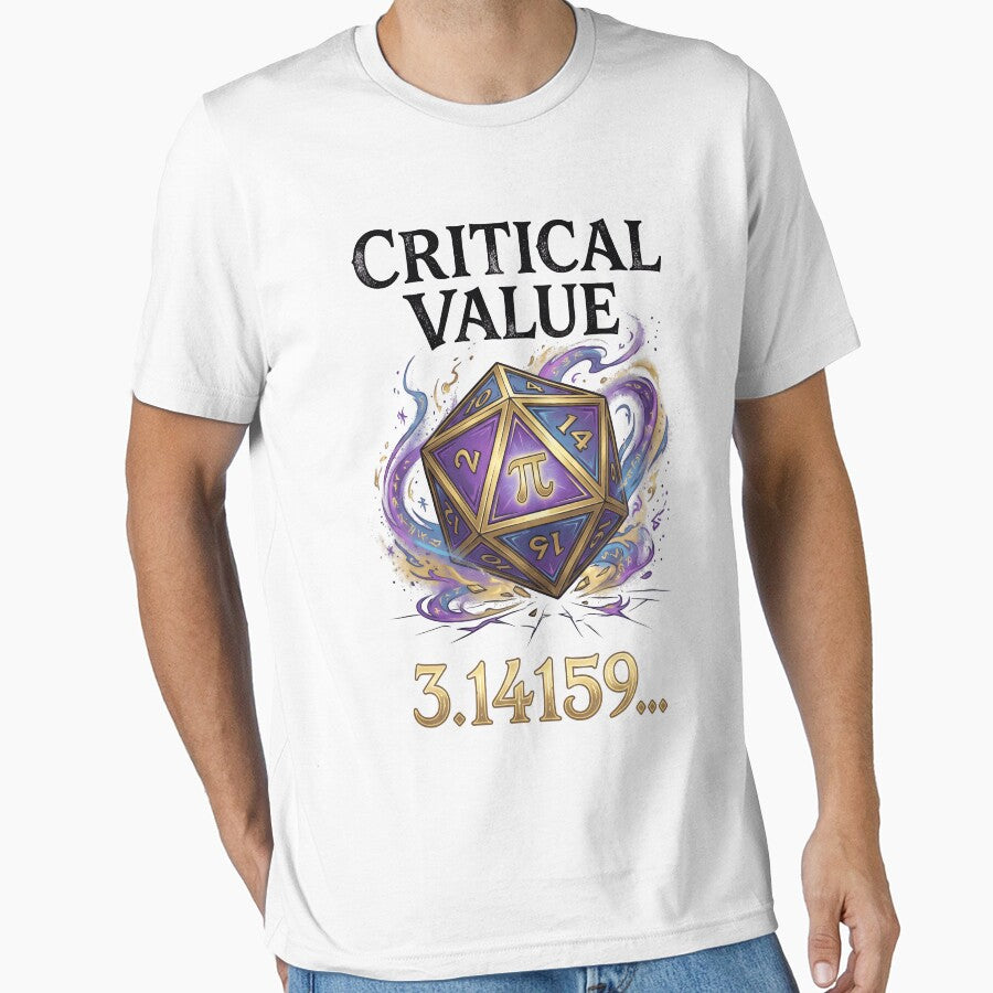 Critical Value Pi D20 Die - Math Gamer Tabletop RPG Gift by Luminari Creations T-Shirts, Hoodie, Sweatshirt (Image 1)