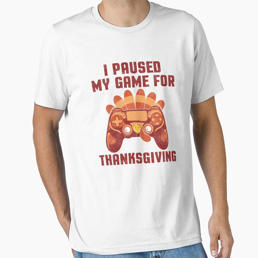 I Paused My Game For Thanksgiving funny kids thanksgiving matching outfit by Theme-Art T-Shirts, Hoodie, Sweatshirt (Image 1)