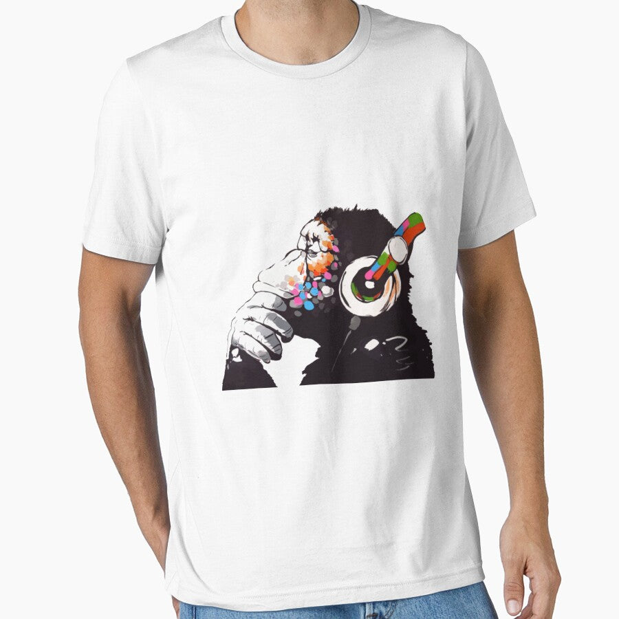 BANKSY DJ Monkey Thinker by BraidenRivers T-Shirts, Hoodie, Sweatshirt | BlankRebels.com (Image 1)