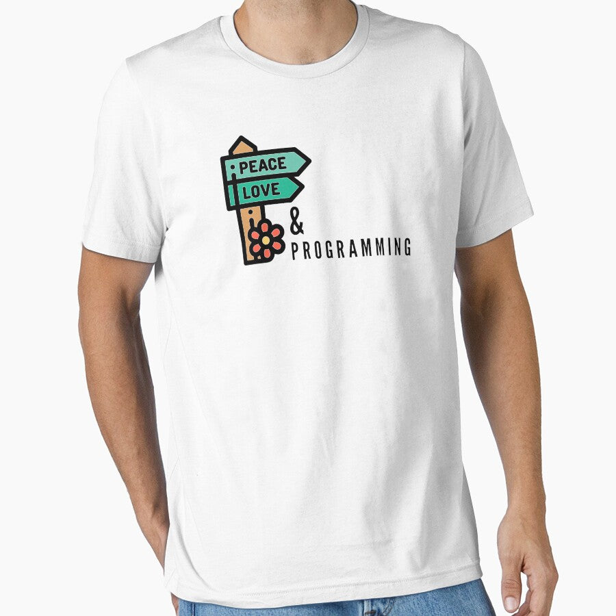 Peace Love & Programming (color black) by Stornu2Ruedas T-Shirts, Hoodie, Sweatshirt | BlankRebels.com (Image 1)