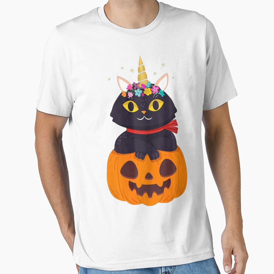 Cute Cat Pumpkin Unicorn Halloween T-Shirts, Hoodie, Sweatshirt