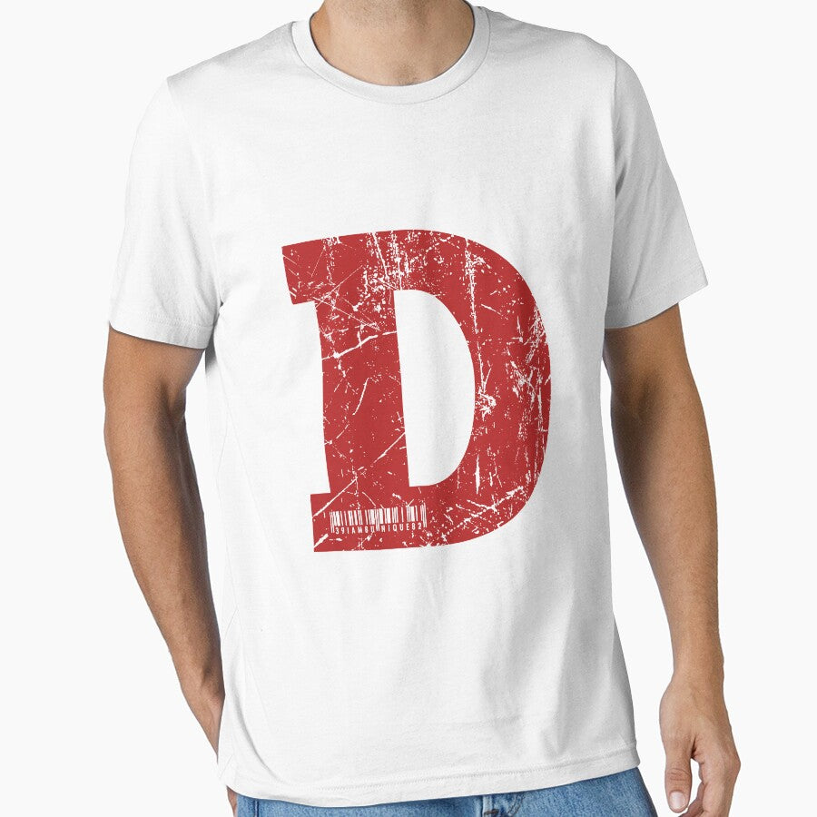 Red Grunge Monogram Letter "D" I Am Unique by SunnyStreet T-Shirts, Hoodie, Sweatshirt | BlankRebels.com (Image 1)