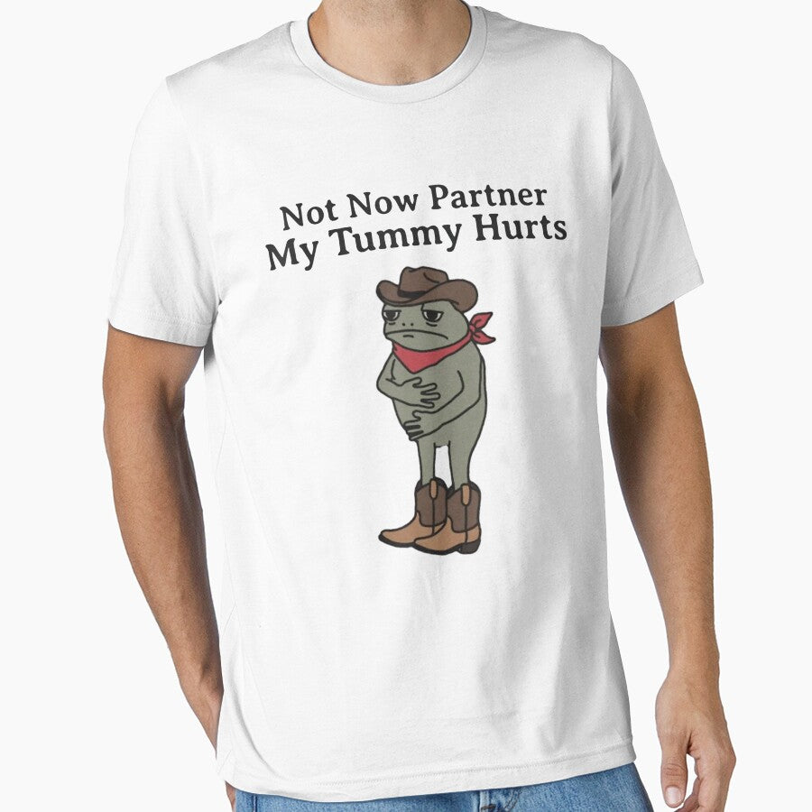 Not Now Partner My Tummy Hurts Cowboy Frog Vintage by DreamyNature T-Shirts, Hoodie, Sweatshirt | BlankRebels.com (Image 1)