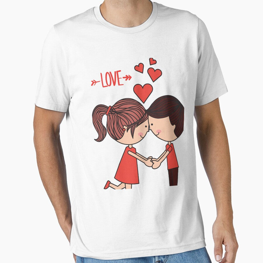 Cute Couple Love Illustration by Aura-Printss T-Shirts, Hoodie, Sweatshirt | BlankRebels.com (Image 1)