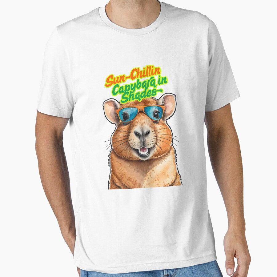 Sun-Chillin Capybara in Shades by TheRidhart T-Shirts, Hoodie, Sweatshirt | BlankRebels.com (Image 1)