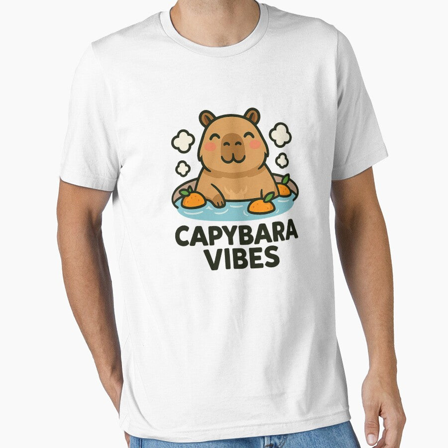 Capybara – Cute Kawaii Hot Spring Capybara Illustration T-Shirts, Hoodie, Sweatshirt
