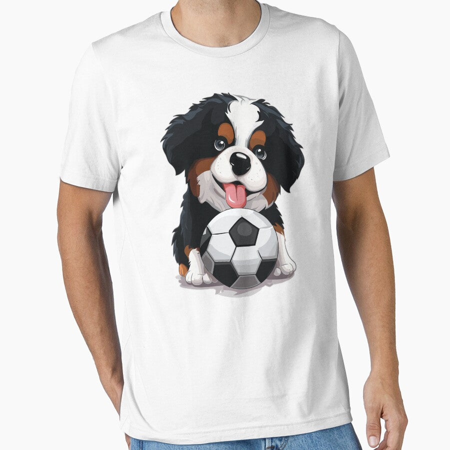 Berner Sennen Dog with Soccer Ball by Numero14