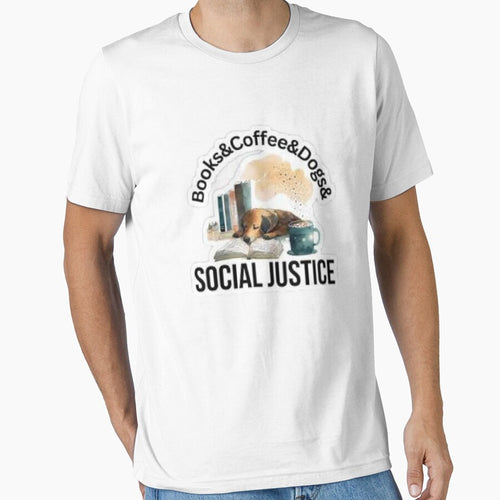 "Books, Coffee, Dogs, and Social Justice" - A Perfect Blend for Conscious Living by Trendy Design T-Shirts,... (Image 1)