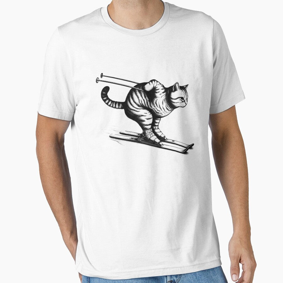 Cat Playing Ski - Cat Skiing by Kimberley King Art  King Art T-Shirts, Hoodie, Sweatshirt | BlankRebels.com (Image 1)