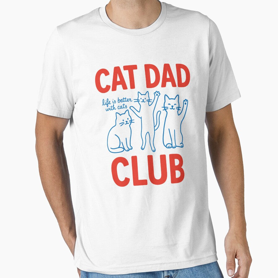 Cat Dad Club Shirt – Cute Minimalist Cat Lover Design for Men Who Love Cats – Life Is Better With Cats by... (Image 1)