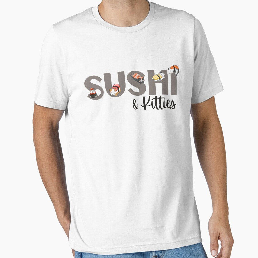 Sushi & Kitties | Sushi Cat | Sushi Lover | Cat Lover by Presto Prints Design T-Shirts, Hoodie, Sweatshirt (Image 1)