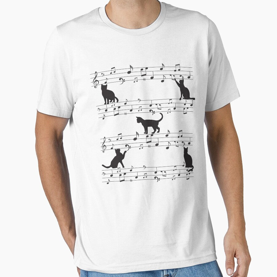 Cats Mischief On The Music Sheet For Cat Lovers And Music Lovers As A Musician by Funwithmusic T-Shirts,... (Image 1)
