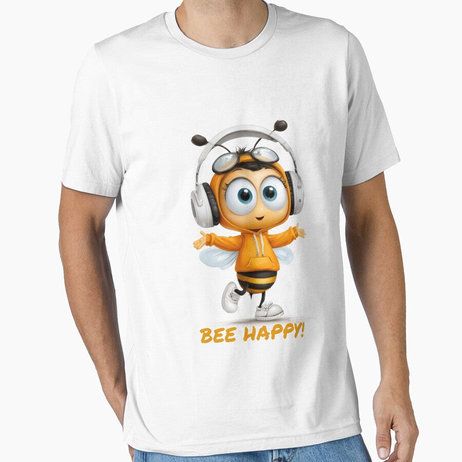 Music-Loving Bee - Bee Happy by dkl4u T-Shirts, Hoodie, Sweatshirt | BlankRebels.com (Image 1)