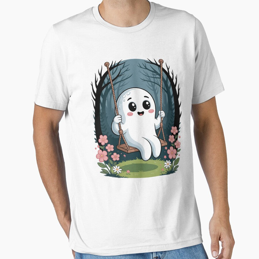 Ghost Swing Floral Spooky Halloween Cottagecore Aesthetic by DavidBBattista T-Shirts, Hoodie, Sweatshirt (Image 1)