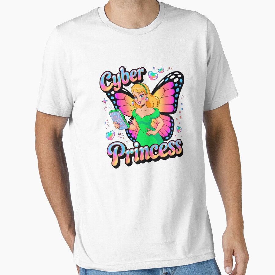 Cyber Princess - Y2K Glittercore Butterfly T-Shirt by HALENDESS Hoodie, Sweatshirt | BlankRebels.com (Image 1)