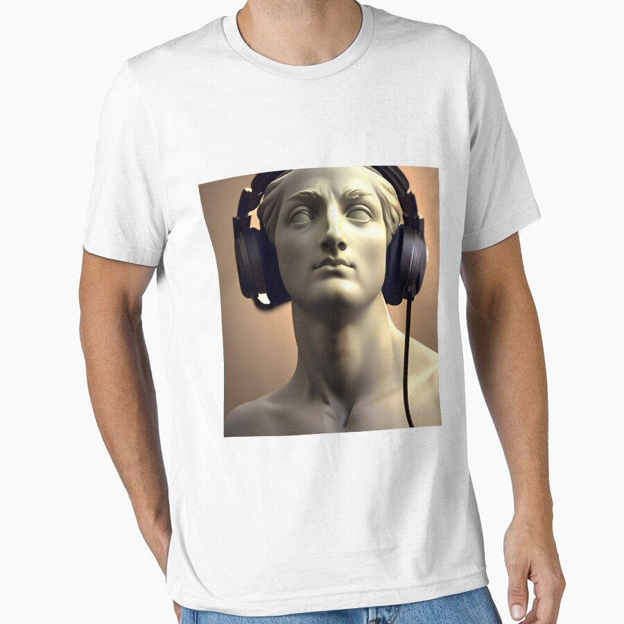 A Sculpture Wearing Headphones by ShopSunday T-Shirts, Hoodie, Sweatshirt | BlankRebels.com (Image 1)