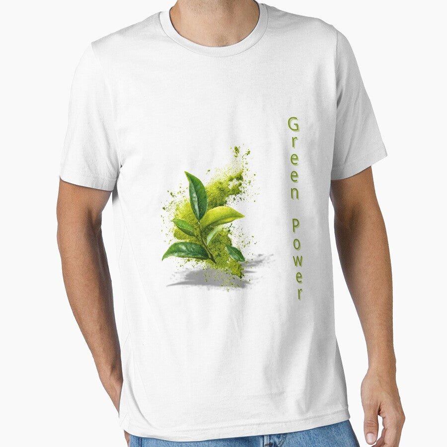 Green Power – Matcha Leaf & Powder Shirt by Kasad Hoodie, Sweatshirt | BlankRebels.com (Image 1)