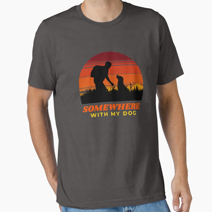 Somewhere With My Dog Men's Outdoor Wilderness Gift by Guarddogdrive T-Shirts, Hoodie, Sweatshirt | BlankRebels.com (Image 1)
