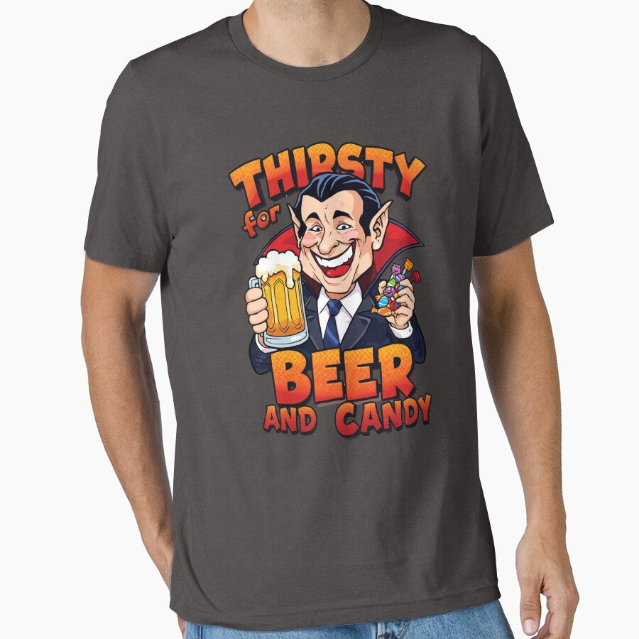Dadcula – Thirsty for Beer and Candy Party Illustration by EcoArtTees T-Shirts, Hoodie, Sweatshirt (Image 1)